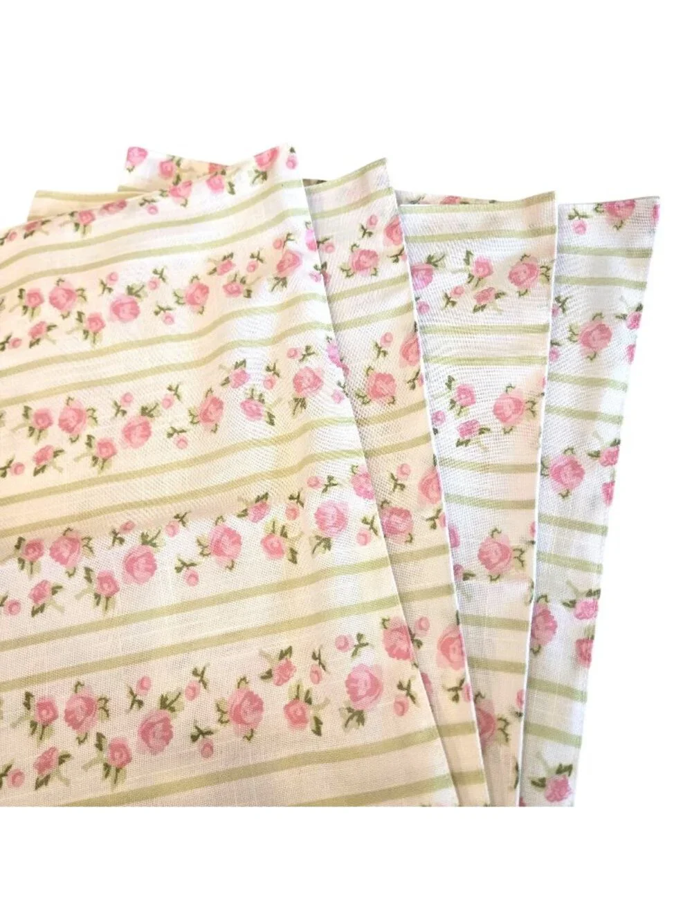 Kirkton House Pink Green Floral Striped Table Placemats 17